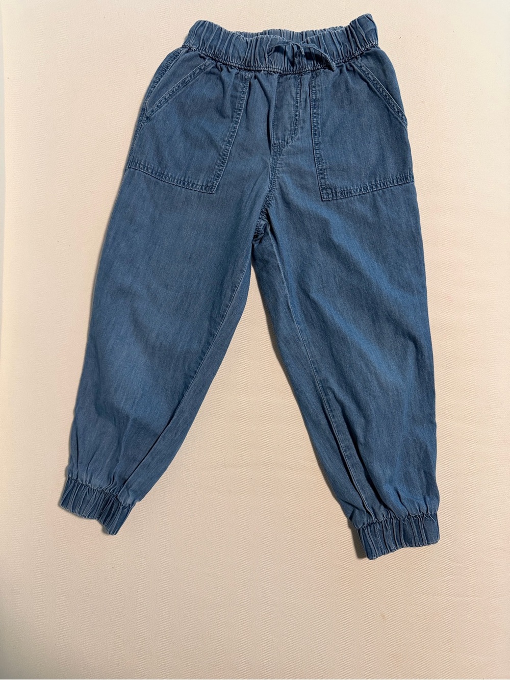 Janie and Jack Blue Chambray Elastic-Waist Soft Denim Jogger Pants Jeans